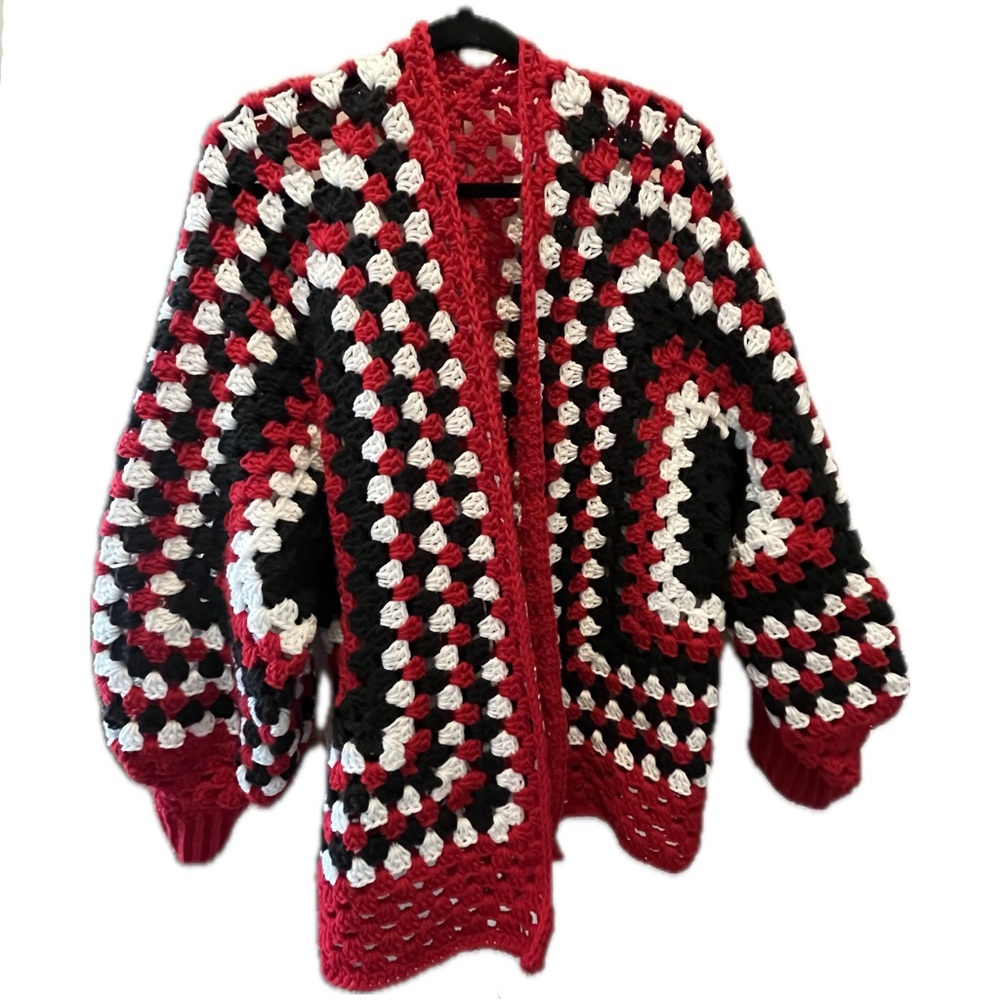 Host Pick Cardigan Crochet Hexagon Granny Unisex Oversized fit OS fits most - Picture 1 of 8